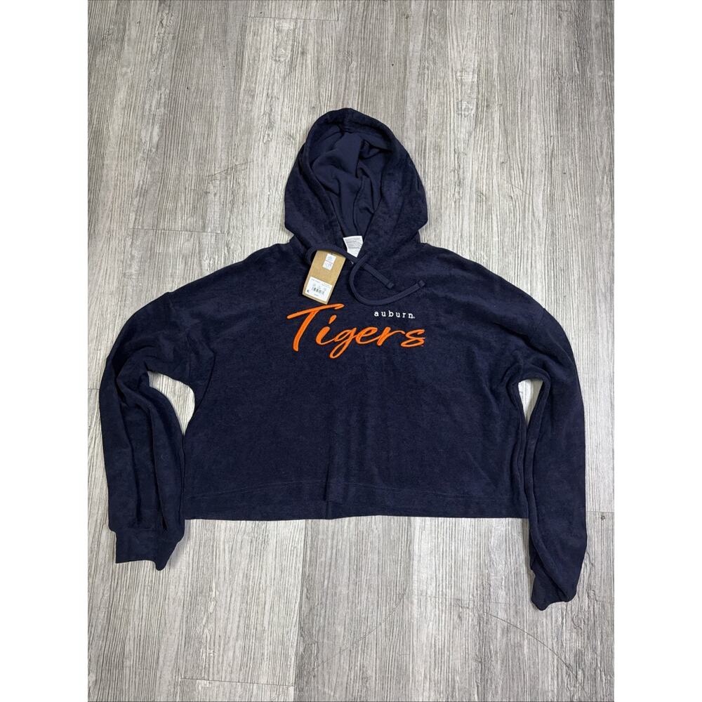 Auburn Tigers Hoodie Navy Orange Sportswear Women’s Medium Oversized Cropped